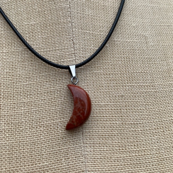 Handmade Genuine Stone Mini Moon Amulet Necklace - Picture 11 of 11